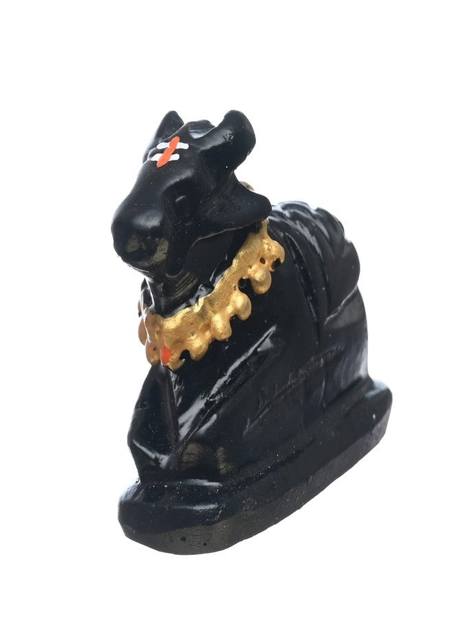 TEJ GIFTS Nandi Idol, Handcrafted Matt Finish Shiva's Cow Statue for Temple Puja/Home, Nandi Pindi Showpiece, Ideal Gift Item for Housewarming Black Color Nandi (Medium Nandi) - Image 1